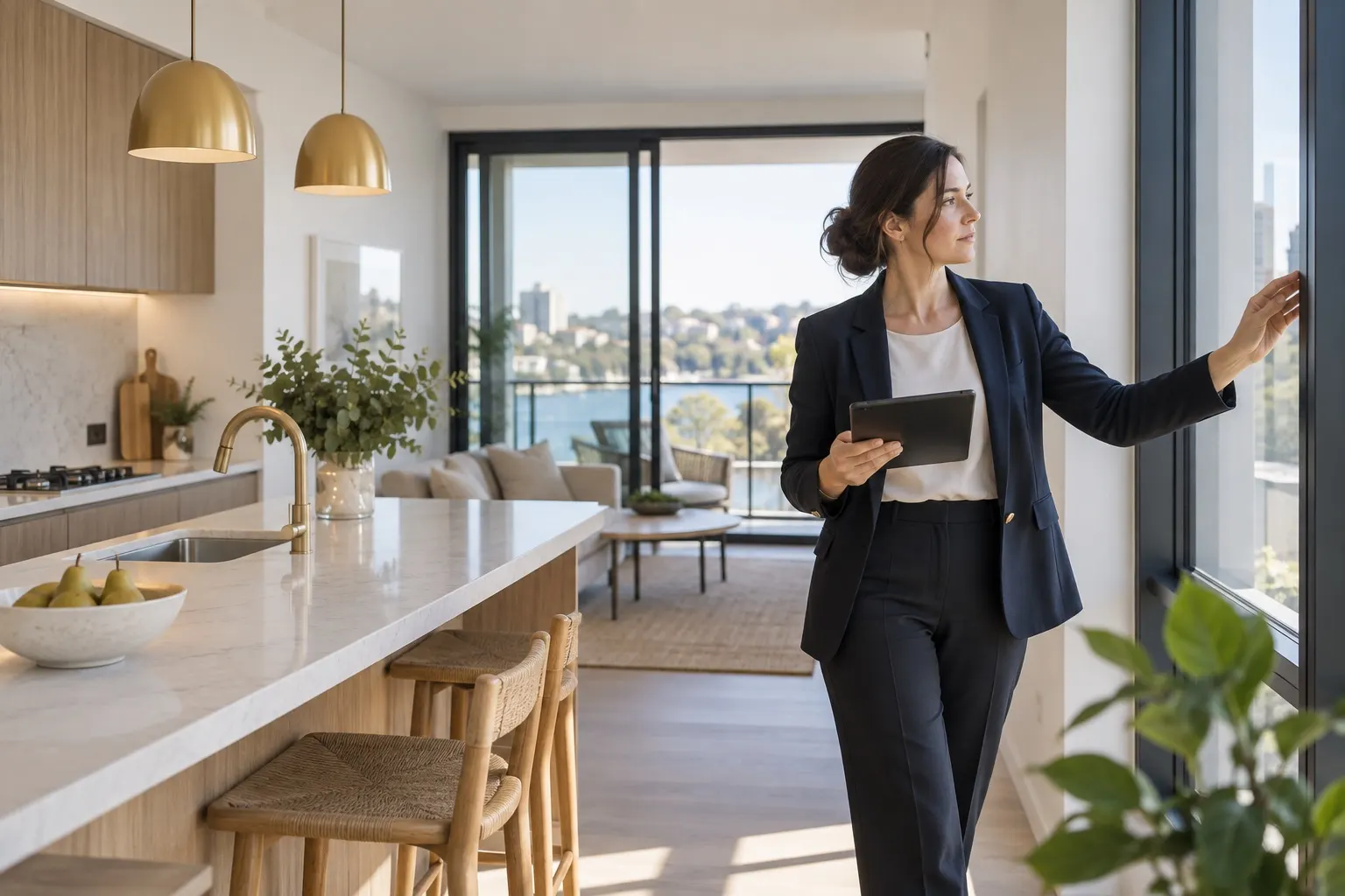 A property manager completing a condition inspection