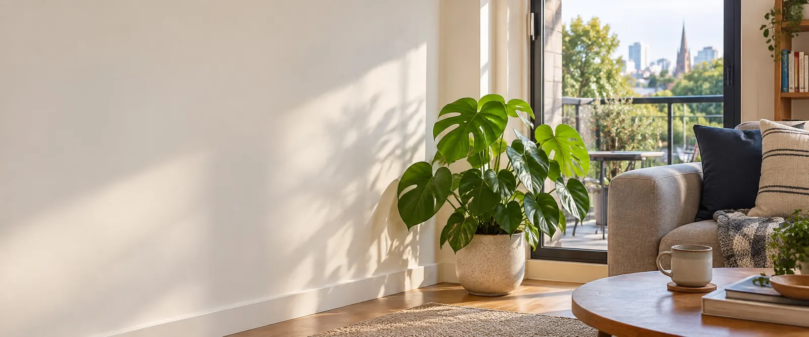 A thriving plant in a welcoming Melbourne rental home
