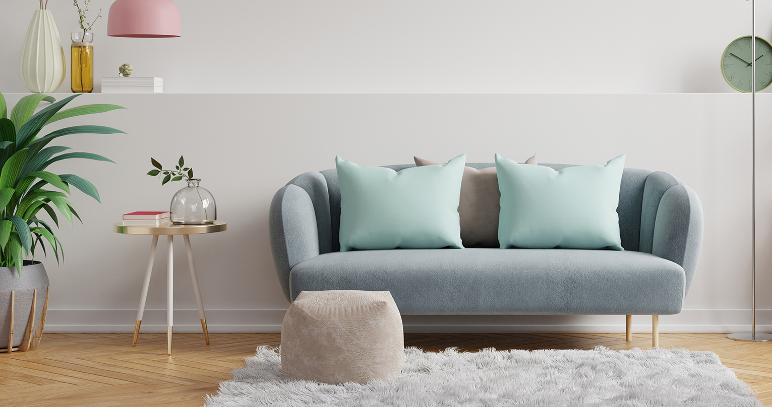 Well-kept living room, service illustration from the original Moment website